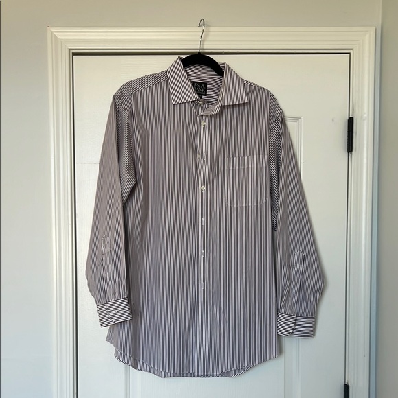 Jos. A. Bank Other - Maroon and White Striped Men's Shirt